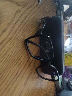 CHANEL Black Rectangular Women's Eyeglasses